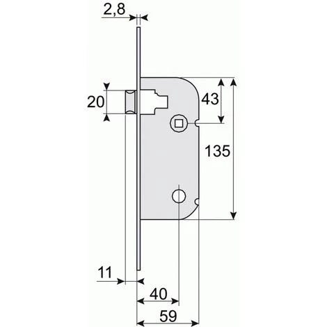 THIRARD Serrure à Larder Bte 50 Pêne Demi-tour Axe 40 Mm Têtière Bouts Ronds Main Gauche - 51 500 – Image 2