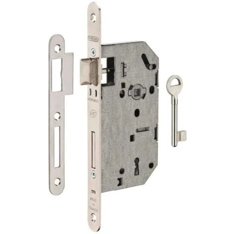 THIRARD Serrure à Larder NF Type Monomax Axe à 50 Mm Clé L Têtière Laitonnée Avec Gâche