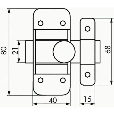 THIRARD Targette Acier Zingué à Pêne Plat En Largeur 40 Mm – Image 3