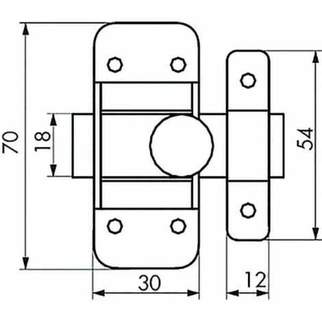 THIRARD Targette Acier Zingué à Pêne Plat En Largeur 40 Mm – Image 4