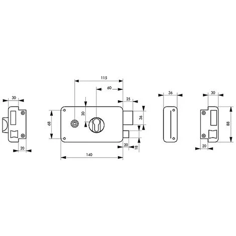 THIRARD Serrure En Applique Horizontale à Fouillot - Pêne Dormant Et Demi-tour - A Cylindre Européen - Optimum Main Gauche – Image 2