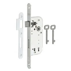 THIRARD - Serrure Encastrable à Clé Pour Porte De Chambre, Axe 40mm, Bouts Ronds, Zingué, 2 Clés