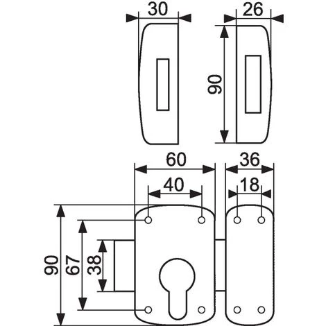 Verrou Corvette à Cylindre Européen - Thirard – Image 2