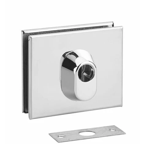THIRARD - Boitier De Serrure Basse En Applique à Double Entrée Pour Porte En Verre, Réversible, 106x87mm, Chromé