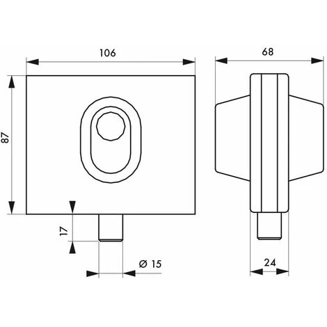 THIRARD - Boitier De Serrure Basse En Applique à Double Entrée Pour Porte En Verre, Réversible, 106x87mm, Chromé – Image 2