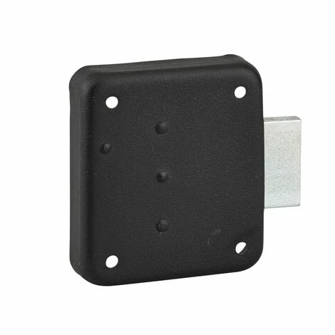 THIRARD - Serrure De Meuble En Applique Pour Porte D'ameublement, Droite, Axe 35mm, 70x60mm, Noir, 3 Clés – Image 2