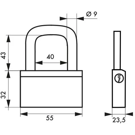 THIRARD - Cadenas à Clé Nautic, Laiton, Intérieur, Anse Acier, 55mm, 3 Clés – Image 2