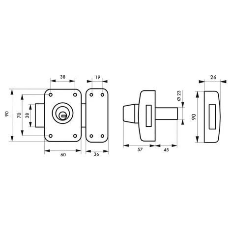THIRARD - Verrou Double Entrée Federal Pour Porte D'entrée, Cylindre 45mm, Acier, 4 Clés, époxy Noir – Image 2