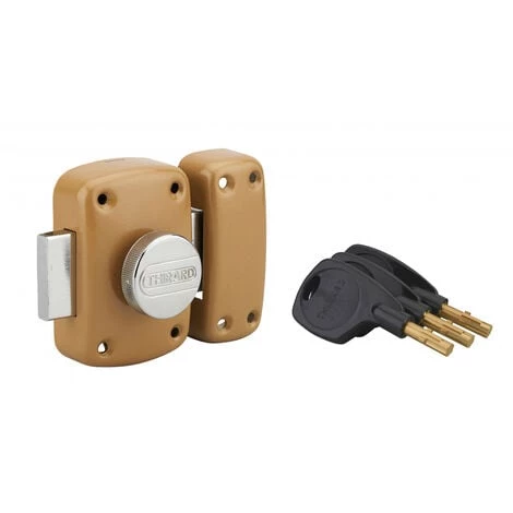 THIRARD - Verrou à Bouton Emeraude Pour Porte D'entrée, Cylindre à Pompes Ø23mm, 60x90mm, 4 Clés