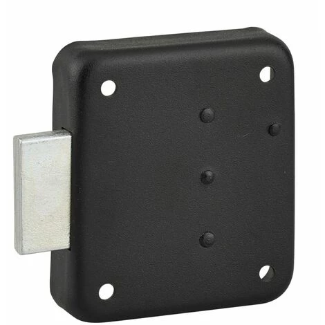THIRARD - Serrure De Meuble En Applique Pour Porte D'ameublement, Gauche, Axe 35mm, 70x60mm, Noir, 3 Clés – Image 2