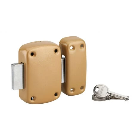 THIRARD - Verrou Sans Bouton Corvette Pour Porte De Cave, Cylindre 40mm, Acier, 3 Clés, époxy Bronze