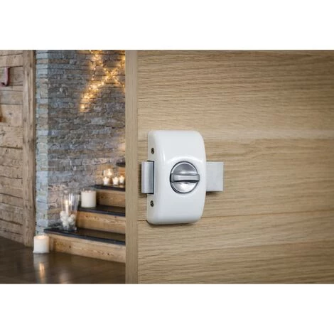 THIRARD - Verrou à Bouton Universel Pour Porte D'entrée, Cylindre 45mm, Acier, 4 Clés, Epoxy Blanc – Image 2
