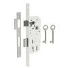 THIRARD - Serrure Encastrable à Clé Pour Porte De Chambre, Axe 40mm, Bouts Carrés, 2 Tours, Blanc, 1 Clé