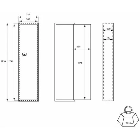 THIRARD - Armoire à Fusil BRISSAC - 2 Pênes 5 Fusils – Image 3