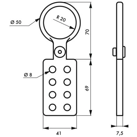 THIRARD - Mâchoire Aluminium Isolé Ø Intérieur 39 Mm Pour 8 Cadenas – Image 2