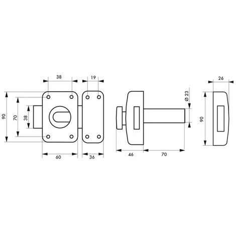 THIRARD - Verrou Pour Porte D'entrée Transit 2 à Bouton Et Cylindre 70 Mm – Image 2