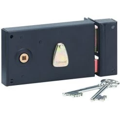 Serrure Horizontale 4 Gorges Pêne Dormant 1/2 T Thirard - Noir - Droite - Section 6 Mm - L X H - 82 X 140 Mm