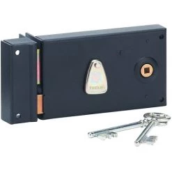 Serrure Horizontale 4 Gorges Pêne Dormant 1/2 T Thirard - Noir - Gauche - Section 6 Mm - L X H - 82 X 140 Mm