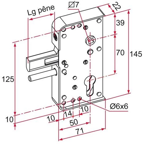 THIRARD Serrure De Portail En Applique Série GA 40mm 40mm - AF585400 AF585400 - AF585400 – Image 2