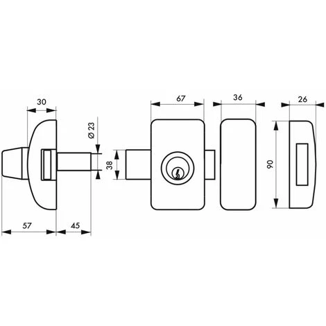 THIRARD - Verrou Double Entrée Universel Pour Porte D'entrée, Cylindre 45mm, Acier, 3 Clés, Epoxy Blanc – Image 2