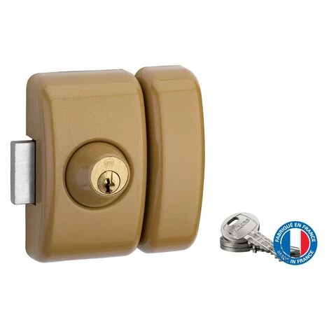 THIRARD - Verrou Double Entrée Universel Pour Porte D'entrée, Cylindre 45mm, Acier, 3 Clés, Epoxy Bronze – Image 4