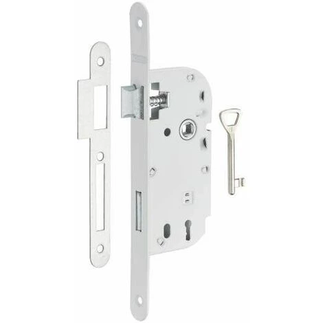 Serrure Encastrée, Axe 40 Mm, Pene Dormant BR, Blanc, 1 Clé THIRARD