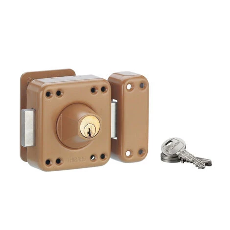 THIRARD - Verrou Double Entrée Rafale Pour Porte D'entrée, Cylindre 45mm, Acier, 3 Clés, époxy Bonze