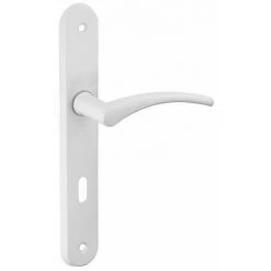 Poignée De Porte Acier, Hebe, Laqué Blanc, E195, à Trou Pour Clé THIRARD