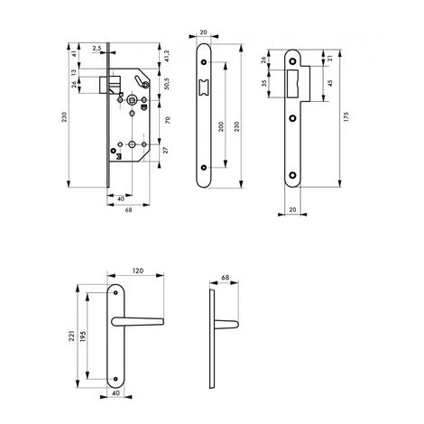 THIRARD - Garniture Serrure Encastrable Monomax NF à Bec De Cane + Ensemble Poignées Héra, Axe 40mm, Bouts Ronds – Image 2