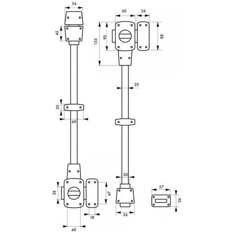 THIRARD - Lot De 2 Verrous à Bouton Mirage 6 Pour Porte D'entrée, Cyl. 45mm, Tringles 2 Pts En Acier, Droit, 3 Clés, Bronze – Image 2