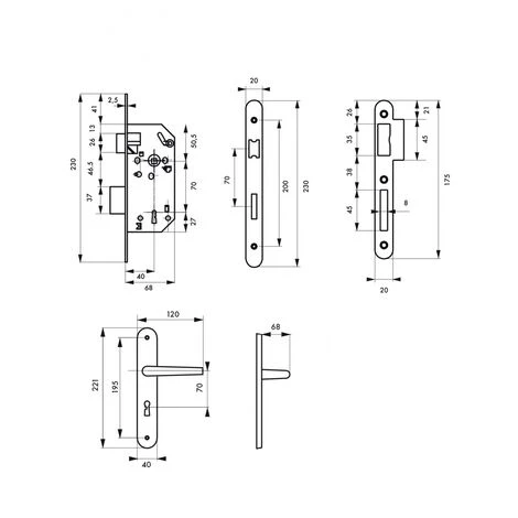 THIRARD - Garniture Serrure Encastrable Monomax NF Pêne Dormant + Ensemble Poignées Héra, Axe 40mm, Bouts Ronds – Image 2