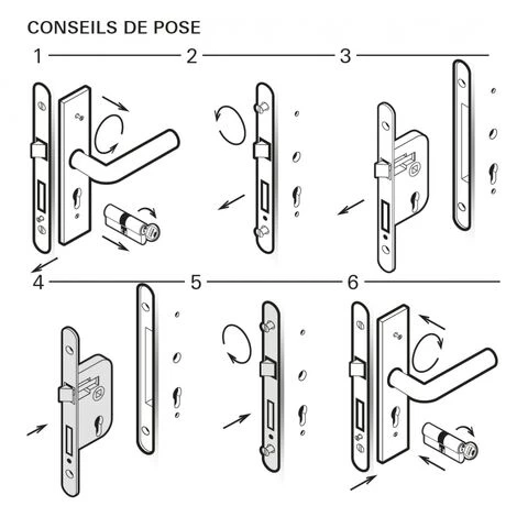 THIRARD - Garniture Serrure Encastrable Monomax NF Pêne Dormant + Ensemble Poignées Héra, Axe 40mm, Bouts Ronds – Image 4