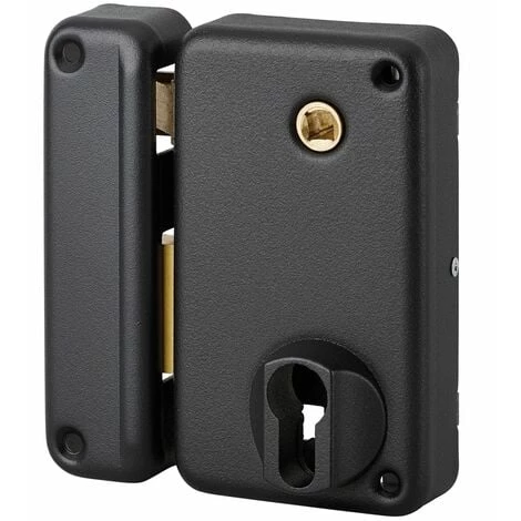 THIRARD - Boitier De Serrure Verticale En Applique Double Entrée à Fouillot Pour Entrée, Gauche Pouss., Axe 45mm, 75x130mm, Noir