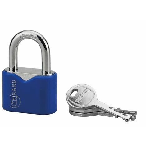 THIRARD - Cadenas à Clé Ruby Color, Acier, Intérieur, Anse Acier, 38mm, 3 Clés