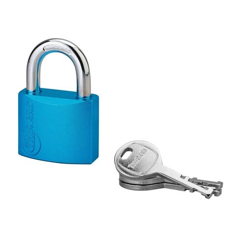 THIRARD - Cadenas à Clé Colorful, Laiton, Intérieur, Anse Acier, 40mm, 3 Clés
