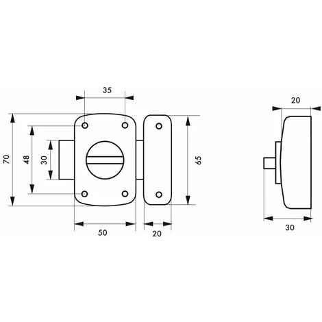 THIRARD - Verrou à Bouton Alouette Pour Porte Intérieure, 50mm, Acier, époxy Bronze – Image 2