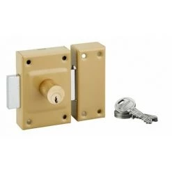 THIRARD - Verrou Double Entrée Etendard Pour Porte D'entrée, Cylindre 40mm, Acier, 3 Clés, époxy Bronze