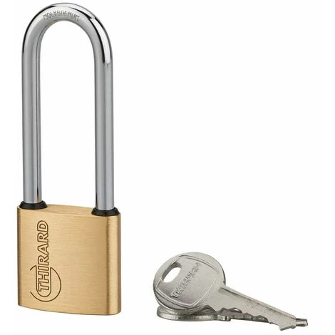THIRARD - Cadenas à Clé Ruck, Laiton, Intérieur, Anse 1/2 Acier, 30mm, 2 Clés