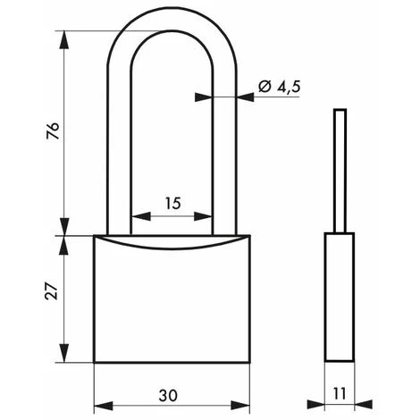 THIRARD - Cadenas à Clé Ruck, Laiton, Intérieur, Anse 1/2 Acier, 30mm, 2 Clés – Image 2