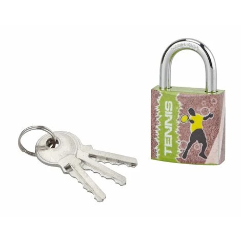 THIRARD - Cadenas à Clé Line Sport Tennis, Acier, Intérieur, Anse Acier, 30mm, 3 Clés