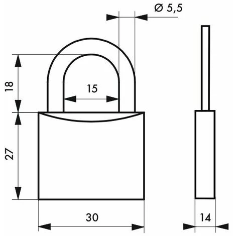 THIRARD - Cadenas à Clé Line Sport Skate, Acier, Intérieur, Anse Acier, 30mm, 3 Clés – Image 2