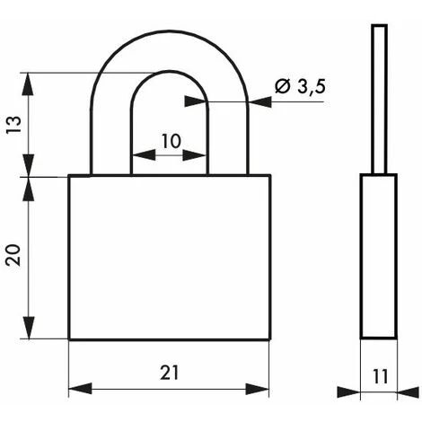 THIRARD - Cadenas à Clé Ruck, Laiton, Intérieur, Anse Acier, 21mm, 2 Clés – Image 2