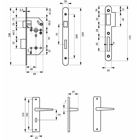 THIRARD - Garniture Serrure Encastrable Monomax NF à Condamnation + Ensemble Poignées Demeter, Axe 40mm, Bouts Ronds – Image 2
