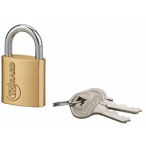 THIRARD - Cadenas à Clé Ruck, Laiton, Intérieur, Anse Acier, 25mm, 2 Clés