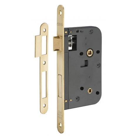 THIRARD - Serrure Encastrable à Condamnation Pour Salle De Bain Et Toilette, Axe 60mm, Bouts Ronds, Laiton Brossé