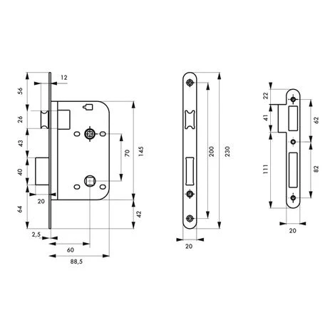 THIRARD - Serrure Encastrable à Condamnation Pour Salle De Bain Et Toilette, Axe 60mm, Bouts Ronds, Laiton Brossé – Image 2