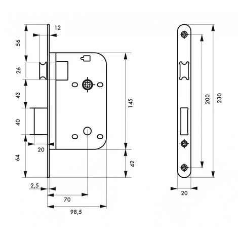 THIRARD - Serrure Encastrable Pour Porte Intérieure, Axe 70mm, Bouts Ronds, Nickelé – Image 3