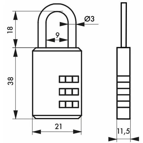 THIRARD - Cadenas à Combinaison Compact 02, Bagage, 3 Chiffres, 21mm,noir – Image 2