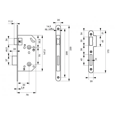 THIRARD - Serrure Encastrable Unimax CE NF QC à Condamnation Pour Salle De Bain Et Toilette, Axe 50mm, Bouts Ronds, Nickelé – Image 3