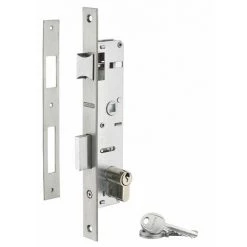 THIRARD - Serrure Encastrable à Cylindre Pour Menuiserie Métallique, Axe 22mm, Bouts Carrés, Cylindre 30x30mm, Inox, 3 Clés